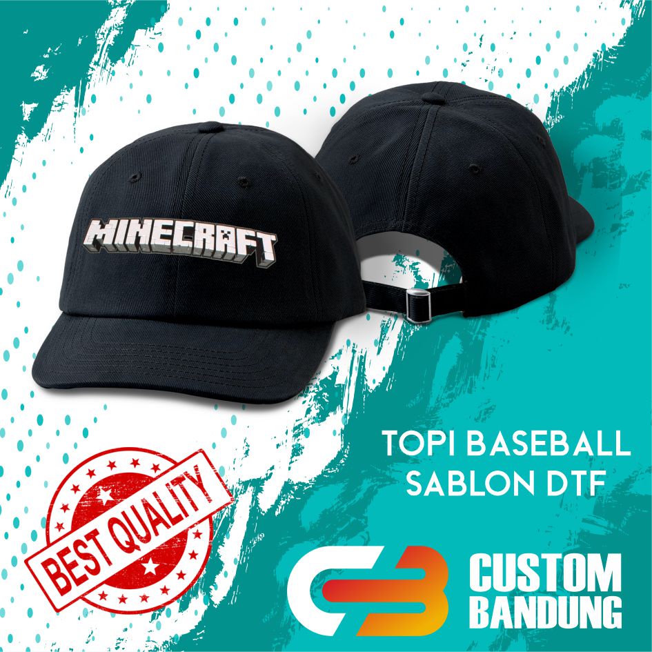 Topi Baseball MINECRAFT  2 Pria Wanita Topi Cap Bisa Tulis Nama Bisa COD Original High Premium Quality