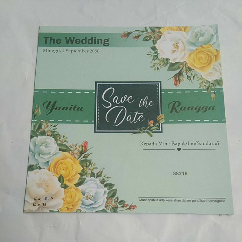 Blanko undangan erba 88216+ Plastik opp