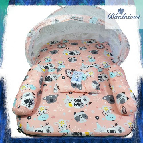 Kasur Lipat Kelambu Bayi - Matras Baby - Motif Animal Lucu