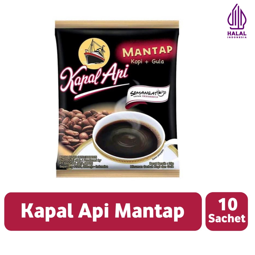 

kopi kapal api mantap kopi+gula 1 renceng (10pcs) 250gr