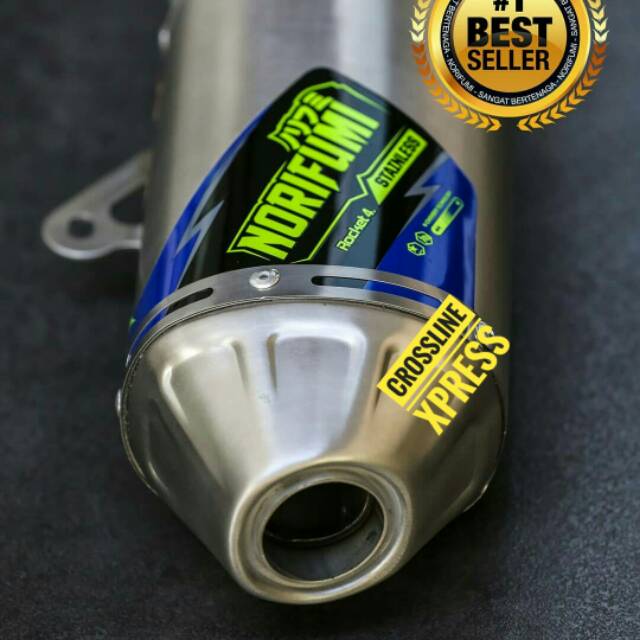 KNALPOT RACING NORIFUMI ROCKET 4 STAINLESS STEEL KLX 150 BF L S D-TRACKER CRF150L CRF ORIGINAL ASLI