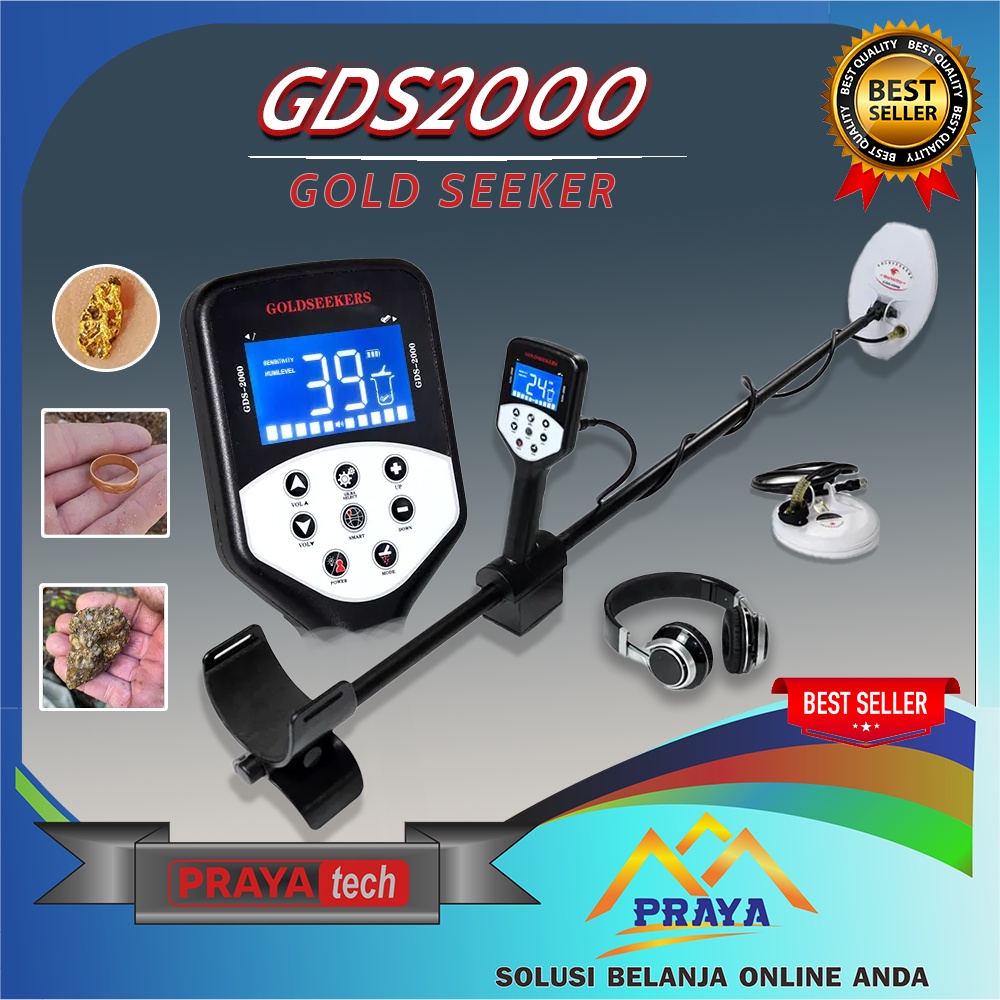 Metal Detektor GDS2000 Detector Gold Seeker Deteksi Logam Emas Perak Logam Mulia
