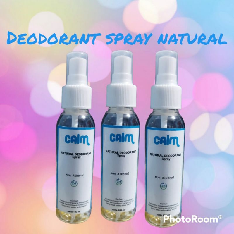 natural deodorant calm tawas cair 100ml menghilangkan bau badan membandel