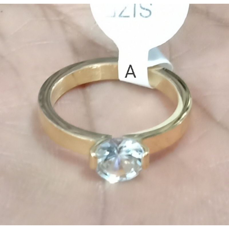 cincin titanium wanita dgn mata zircon
