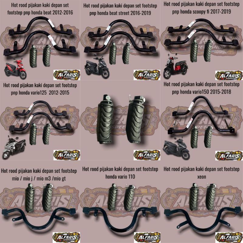 HOT ROOD PIJAKAN KAKI DEPAN SET FOOTSTEP MOTOR MATIC PNP HOTROOD HOTROD