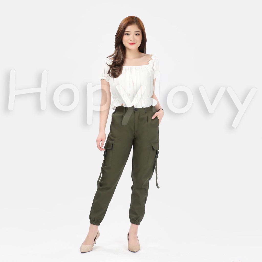 HOPYLOVY Celana Wanita Jogger Cargo Dariya | Celana Joger Kargo