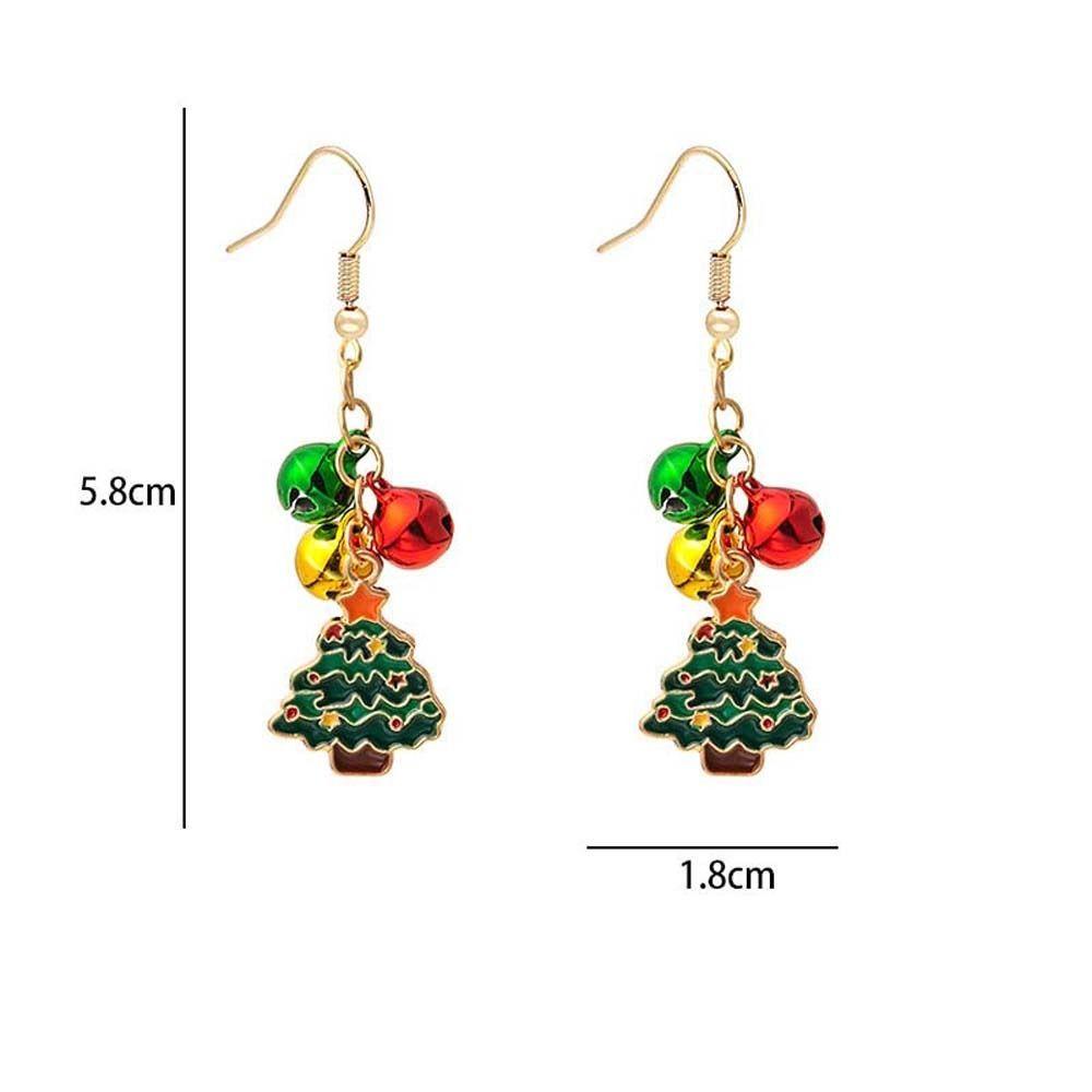 NEEDWAY Needway Anting Natal Hadiah Natal Elk Santa Claus Pohon Natal Snowman Drop Earrings Christmas Ear Studs