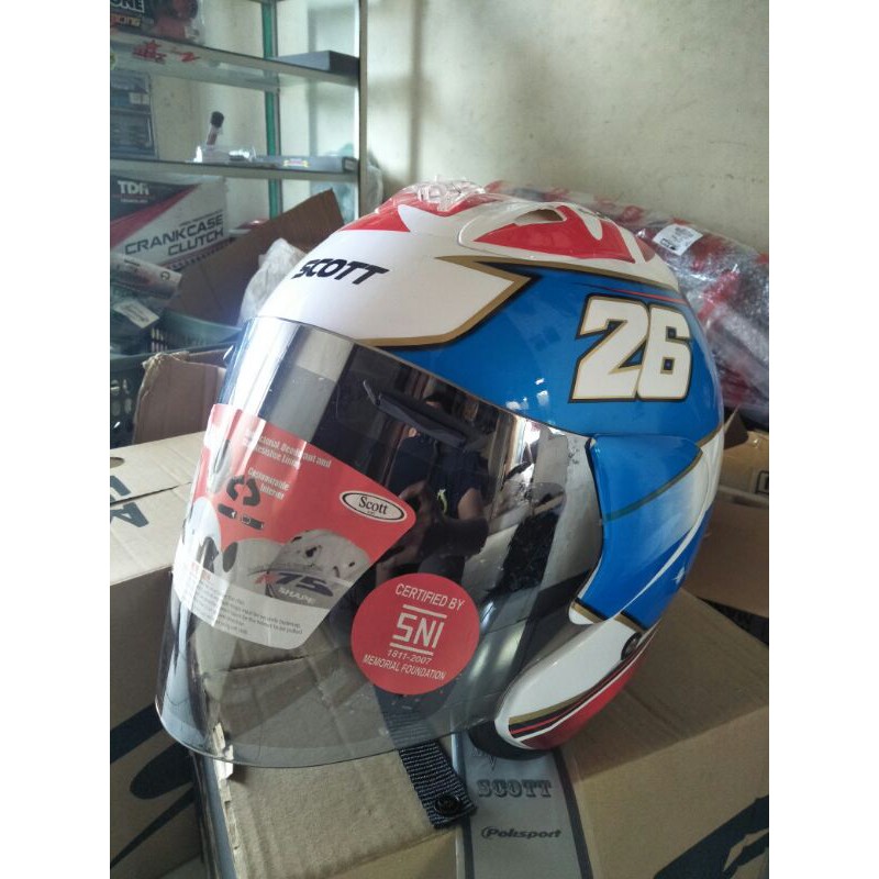 Helm scott ram4 motif dani pedrosa blue