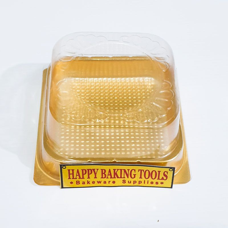 Tray mika mooncake plus cover 125gr, tray mika mooncake gold plus tutup, packaging mooncake