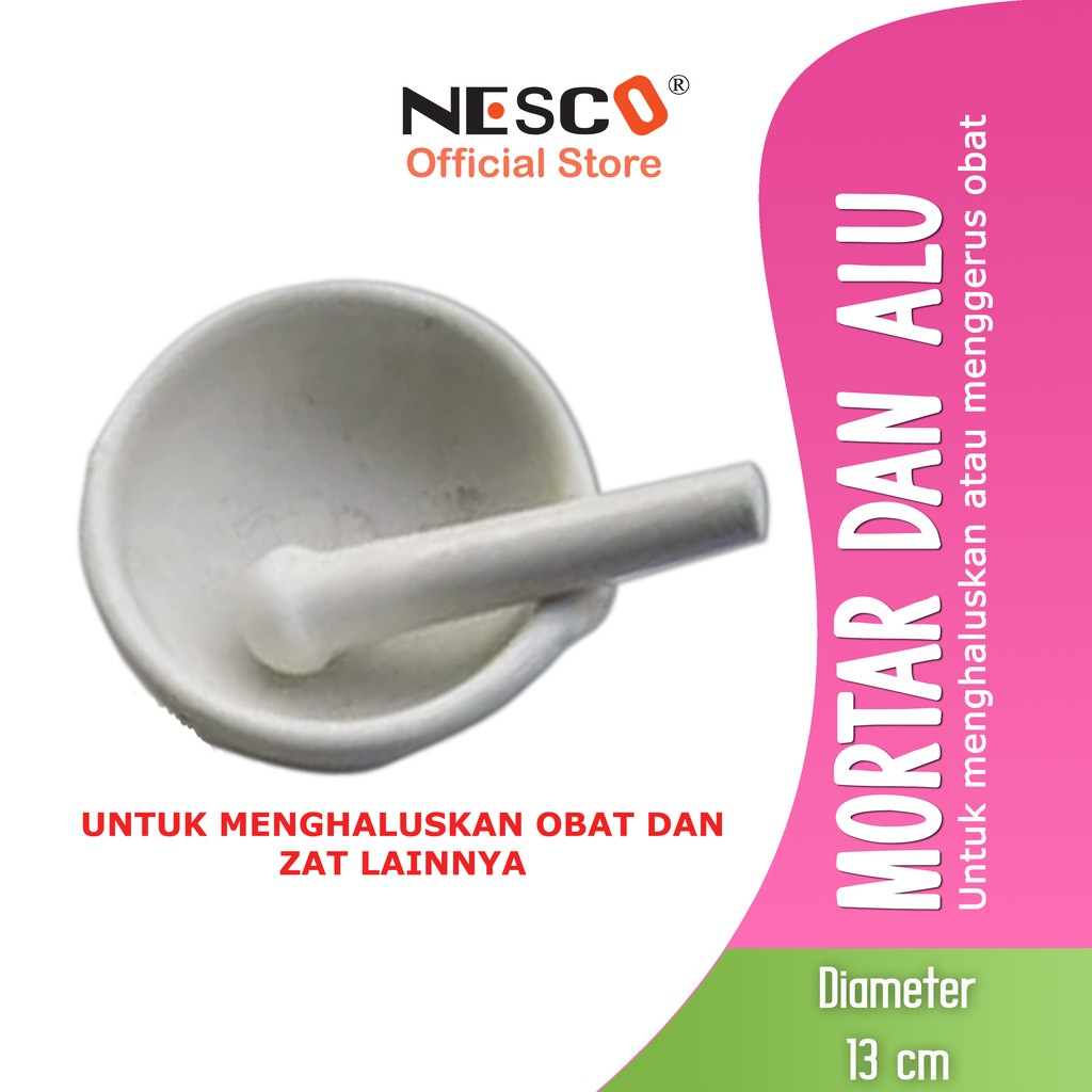 Nesco Mortar 13cm, pestle Lumpang Alat Penumbuk, FM, Best Seller