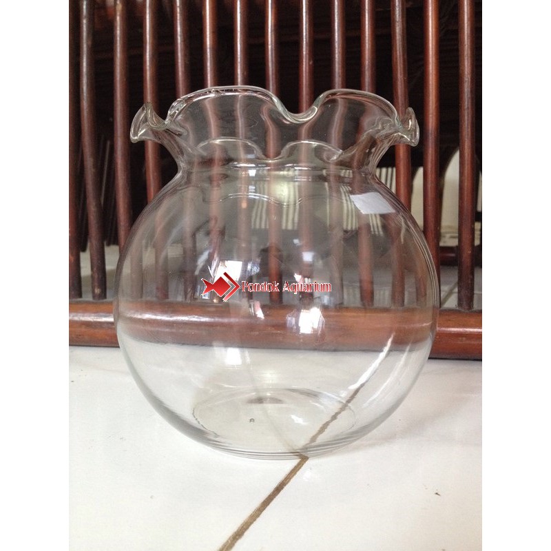 Toples Aquarium Shela 0 7 Liter Bulat Hewan Air Ikan Kura Kura