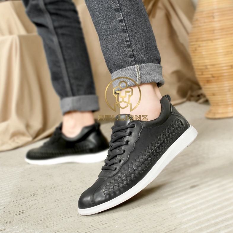 BELLIONZ x GNDLF - Sepatu Casual Pria Kulit Pu Kasual Sneakers Cokelat Pria Cowok Cibaduyut Men