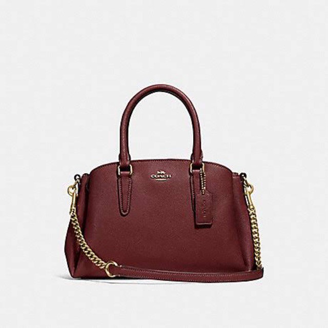 HARGA MURAH   Tas COACH Crossgrain Mini Sage Carryall Wine NEW ORIGINAL