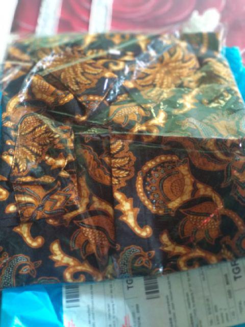 Samhadi Batik Sb026 Kenongo Kemeja Tosca Pende Pekalongan Padi M L Xl Sogan Tulis Halus Kemeja Batik