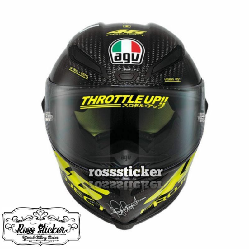 sticker visor helm throttle up cutting sticker custom