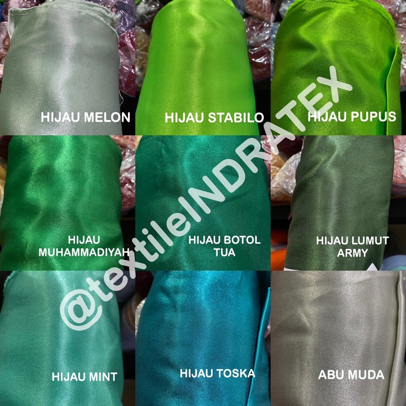 ( per 1 roll ) Kain satin polos saten SILK ENGLAND CLARISSA BRIDESMAID Lebar 120 cm bahan SCHRUNCHIE BAJU DRESS KERUDUNG JILBAB HIJAB DEKORASI NATAL CRAFT HAMPERS PARSEL bukan velvet