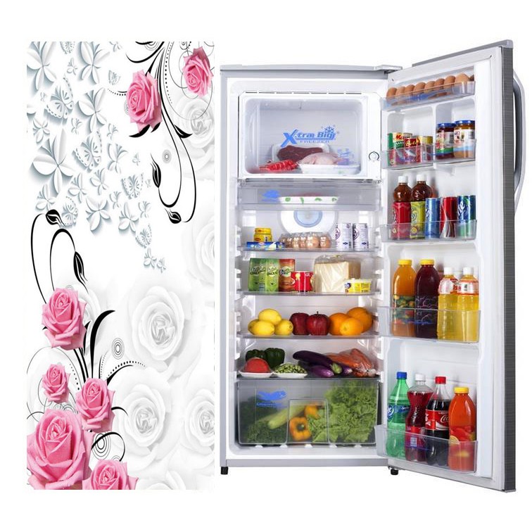 stiker Kulkas bunga mawar pink