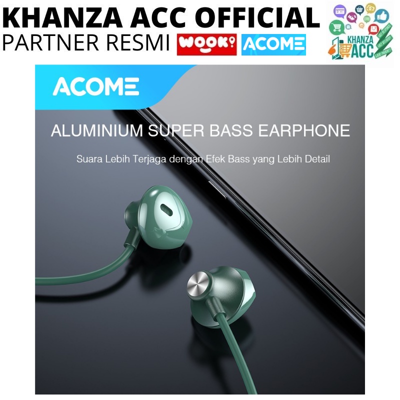 KHANZAACC ACOME AW05 Wired Earphone Semi In Ear Headset Super Bass