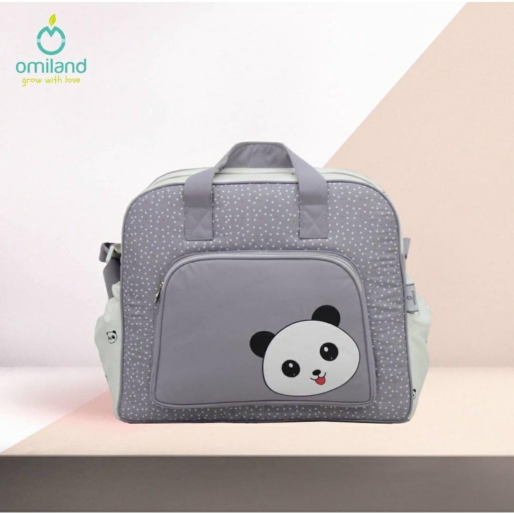 Omiland OBT4331 Tas Bayi Besar Panda Abu