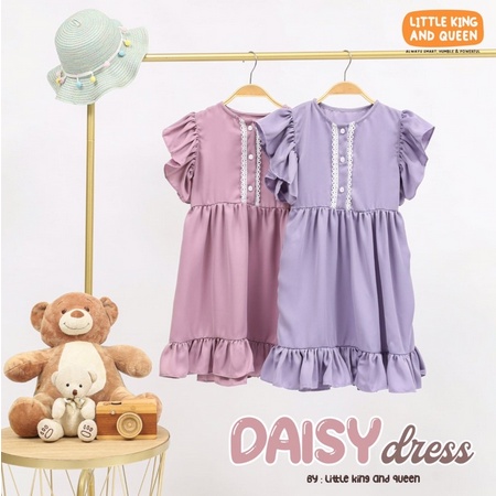 little King And Queen Dress Daisy Dress Anak Usia 1 sd 6 Tahun Size XS SML XL