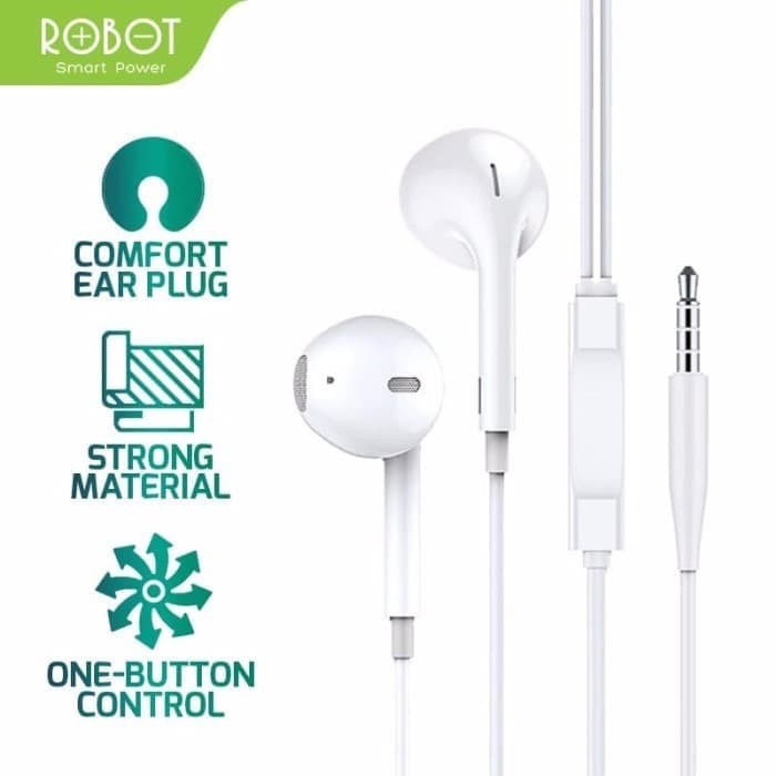 Robot RE10 Wired Bass Android Earphone Headset Headphone