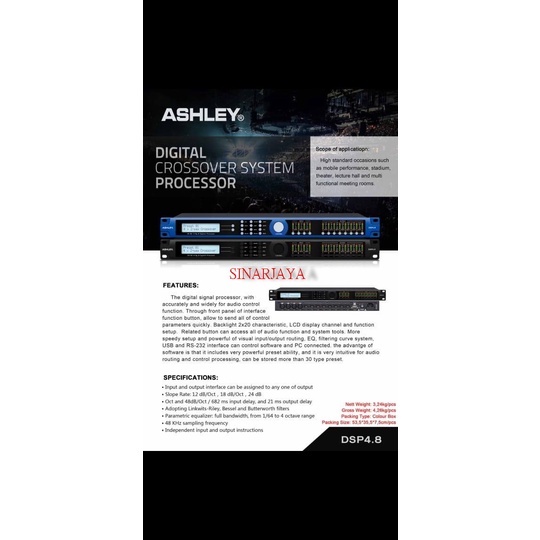SPEAKER MANAGEMENT ASHLEY DSP4.8 ASHLEY DSP 4.8 ORIGINAL ASHLEY DSP48