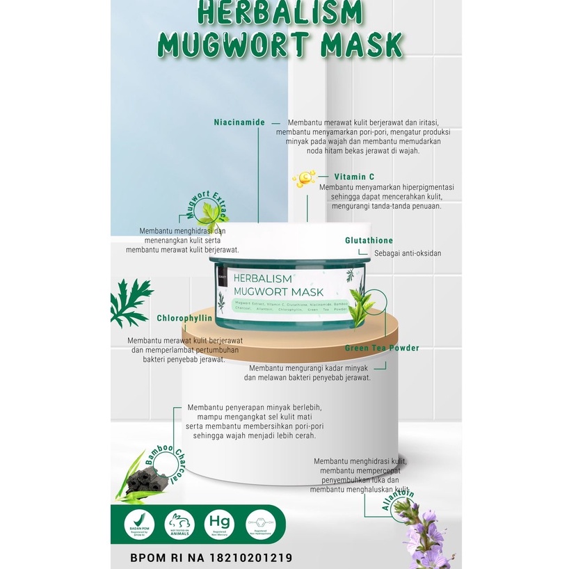 ✨ AKU MURAH ✨Scarlett Herbalism Mugwort Mask / Masker Scarlett