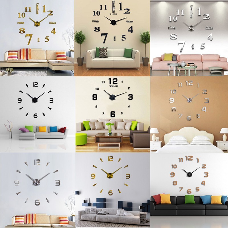 Jam Dinding Besar DIY Giant Wall Clock Quartz Creative Design DIY