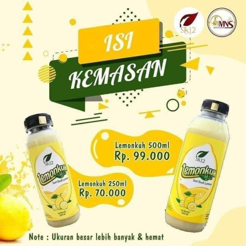 

SR12 LEMONKUH / SARI LEMON ORIGINAL / MINUMAN NUTRISI DIET DETOX