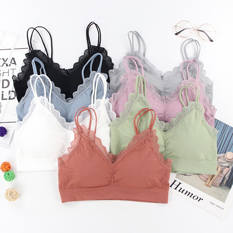 ❀ Chingu ❀ PW103 COD Sport Bra Yoga Olahraga Fashion Wanita Renda Tanpa Kawat Seksi Import Surabaya