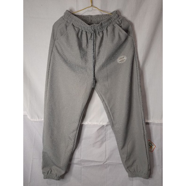 thrift celana panjang Jogger texture waffle