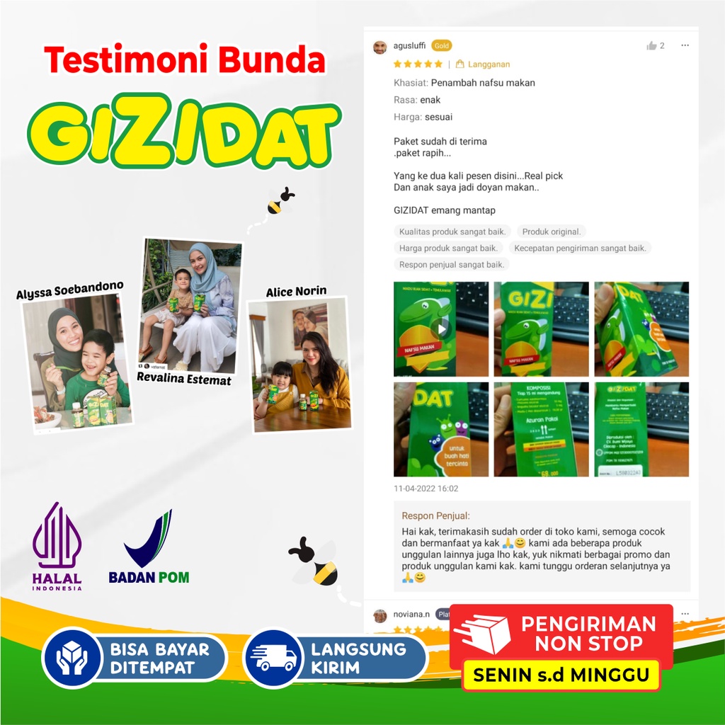 GIZIDAT Original - Vitamin Nafsu Makan Anak &amp; Penambah Berat Badan Anak