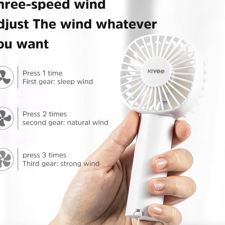 Tren Kekinian.. KIVEE Kipas Angin Portable  1200 mah kipas angin mini fan Korea 3-Speed kipas portab