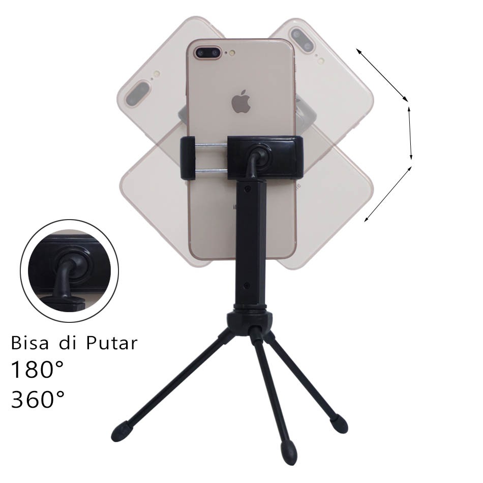 TERMURAH Tripod HP Handphone Mini Mobile Tripod Plus Holder Rotary