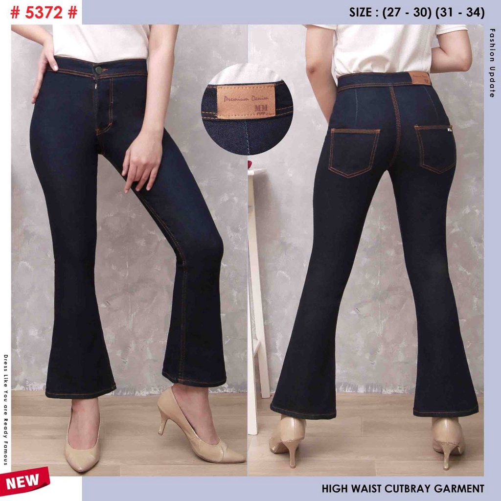 Celana Panjang Jeans Wanita Highwaist Cutbray 27-30 31-34 Bisa Bayar Ditempat(COD)