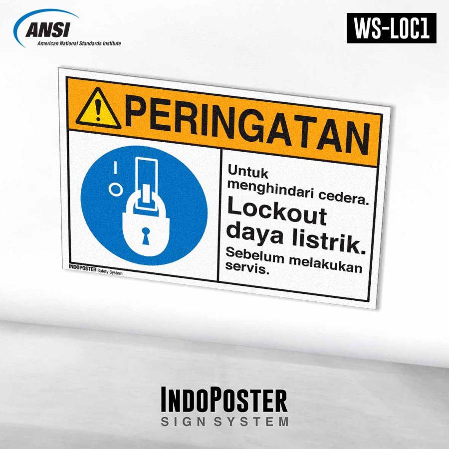 

Stiker K3 Safety Sign Standar ANSI ISO Lockout LOTO Daya Listrik