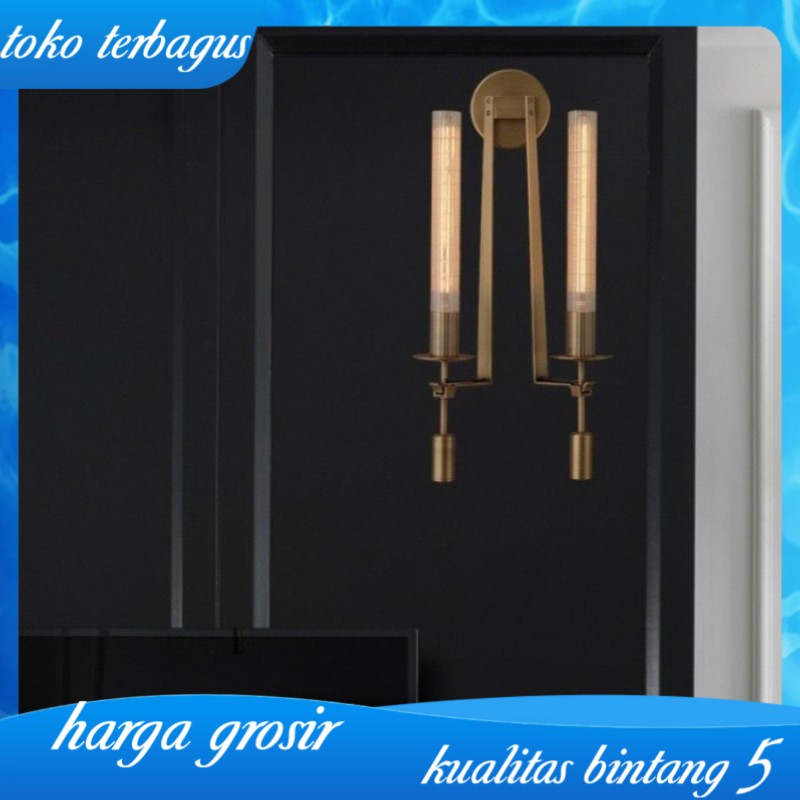 Lampu Dinding Hias Gold Luxury Premium Wall Lamp Fontanelle Double