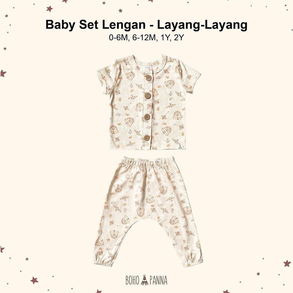 BOHOPANNA BABY SET LENGAN PRINT / SETELAN BAYI