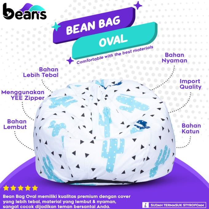 Bean Bag Oval Motif - Termasuk Isi - Bean Bag Motif - Beanbag - 14