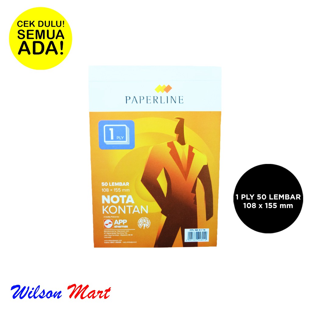 

PAPERLINE NOTA KONTAN 1 PLY 50 LEMBAR 108 X 155 MM