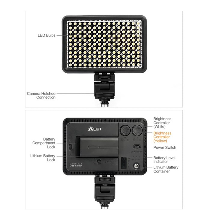 LAMPU LED VIDEO KAMERA A-LIST 165 II Bi Color