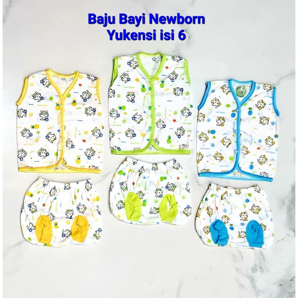 3 Pcs Setelan kutung bayi newborn isi 6 / SKA-05 setelan yukensi bayi baru lahir / baju bayi baru lahir