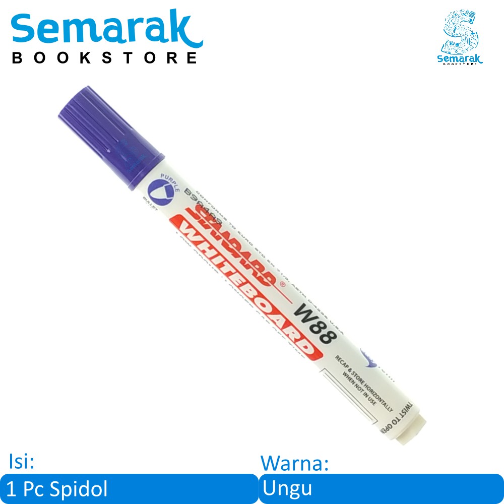 

WhiteBoard Marker Spidol Papan Tulis Dapat Dihapus Standard W88 - Ungu [1 Pc Spidol]