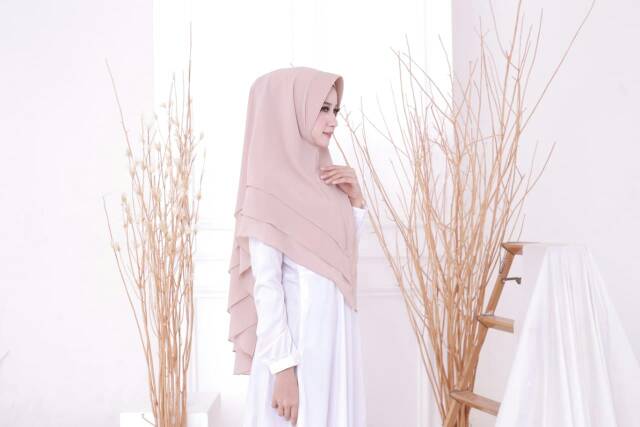 TERBARU HIJAB KHIMAR 3LAYER PREMIUM - BAHAN CERUTY BABYDOLL BEST SELLER (TERMURAH)