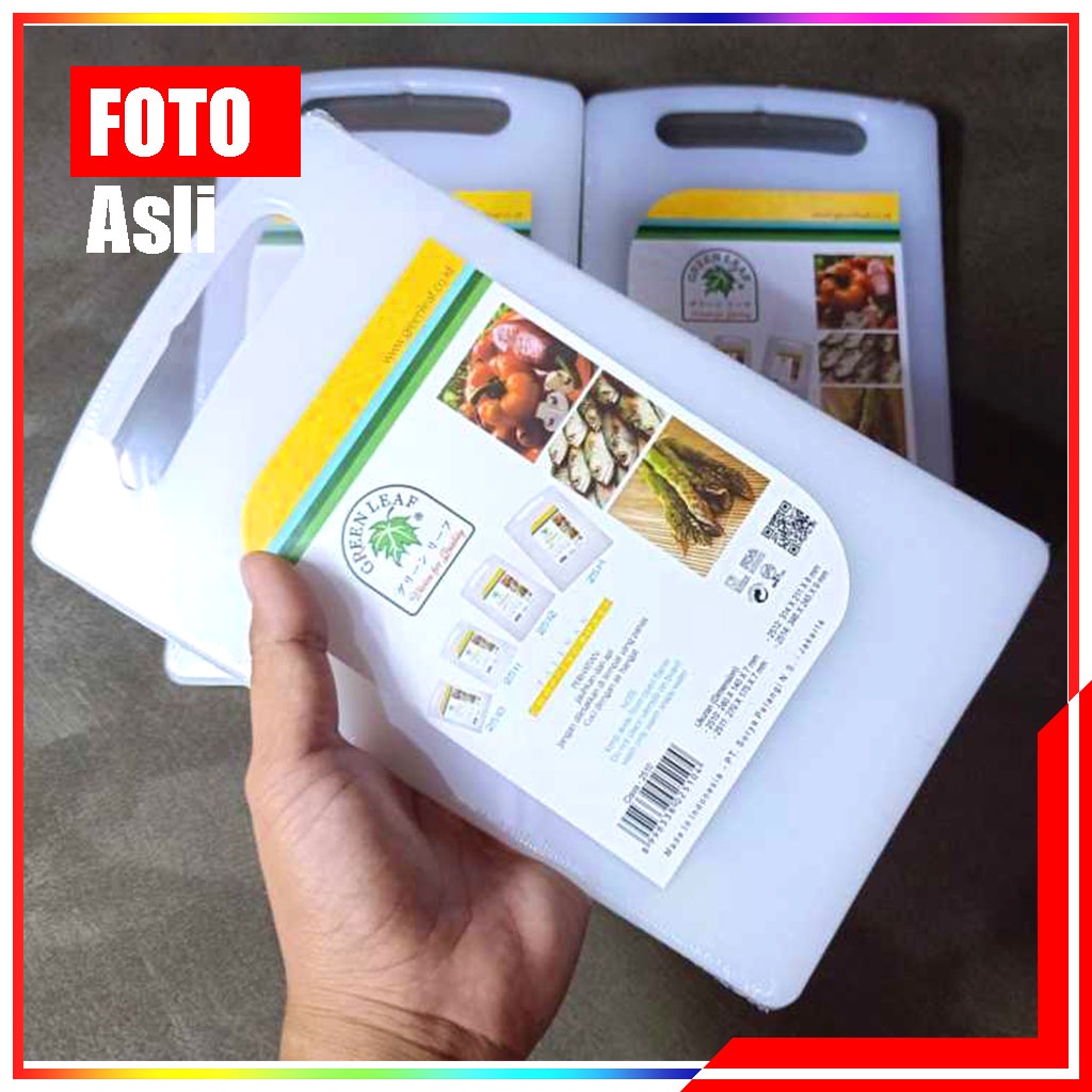 Chopping Board / Talenan Anti Bakteri Green Leaf / Talenan Putih Green Leaf Clava / Choping Board Green Leaf Clava 2510
