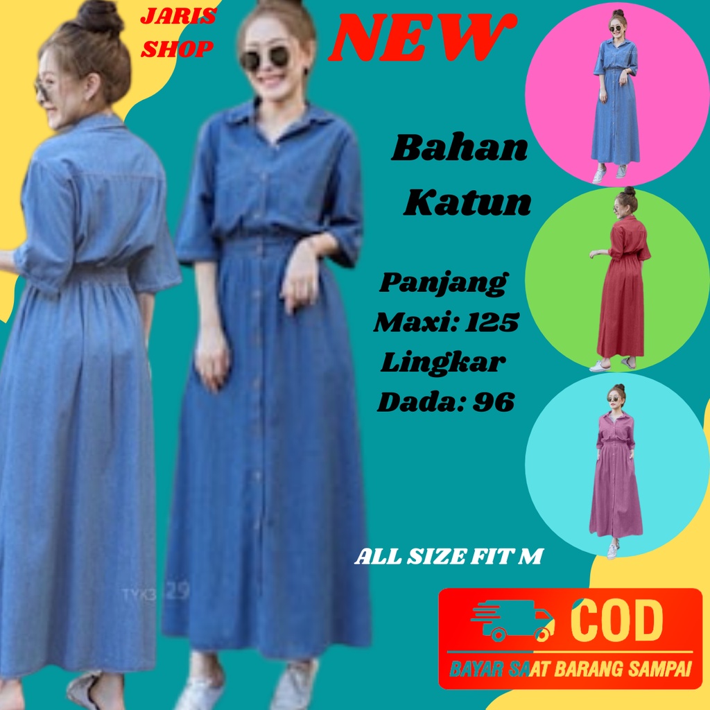 Baju Long Dress Korean Style Wanita Fashion Muslim Drees Korea Panjang Terusan Kondagan Cantik Elega