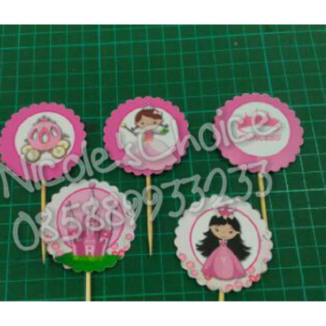 

Cupcakes topper tema princess Tusukan hiasan kue ulang tahun pemeriah pesta Birthday party