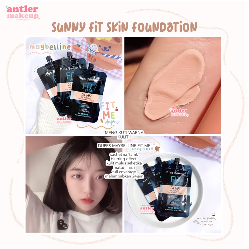 Sunny Fit Skin Matte Foundation Sachet dupes Maybelline Fit Me Foundation