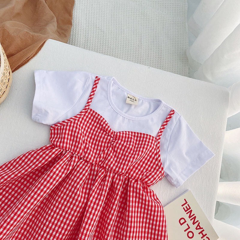 Promo !! Dress anak cewek cutie - dress middle wrinkle square import uk 1-4thn uk (putih dusty)