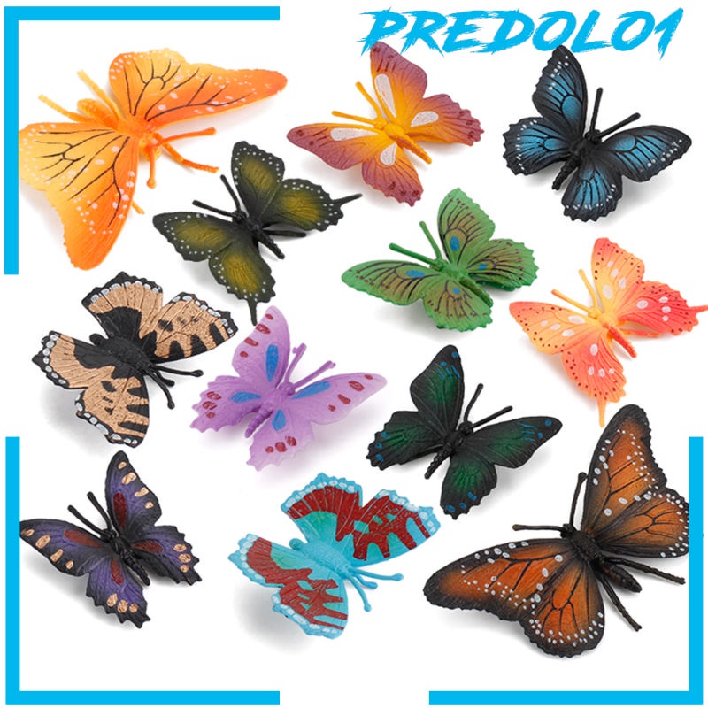 (Predolo1) 6pcs / Set Mainan Kupu-Kupu Bahan Pvc Untuk Anak Butterfly